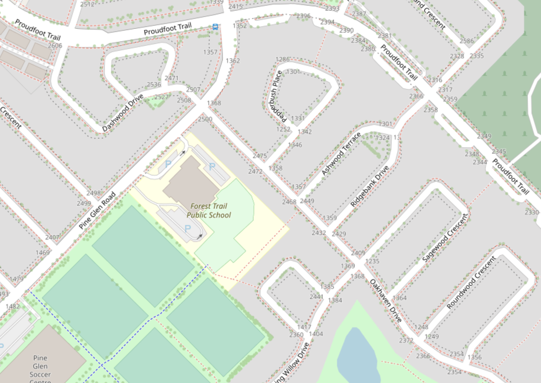 Oakhaven Drive, where the arson took place. | Openstreetmap